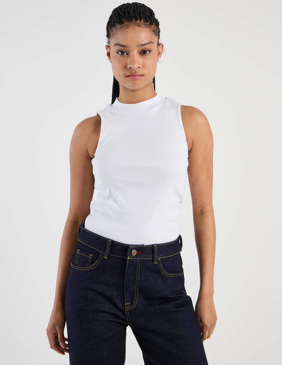 Top cuello redondo