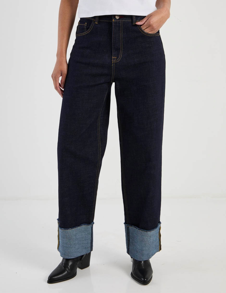 Jeans wide leg cintura para mujer 2