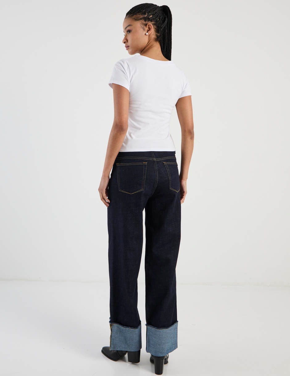 Jeans wide leg cintura para mujer 6