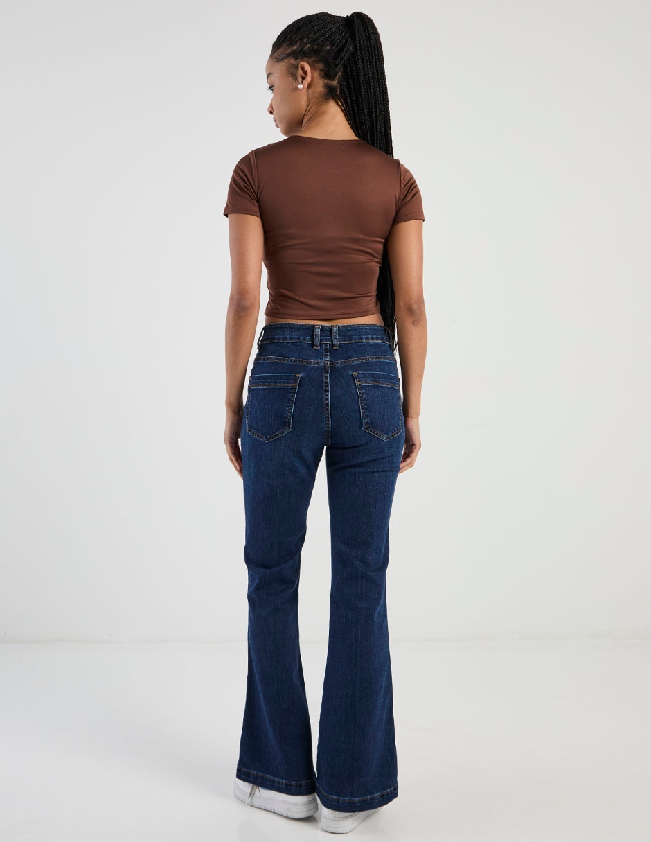 Jeans acampanado cintura para mujer 6