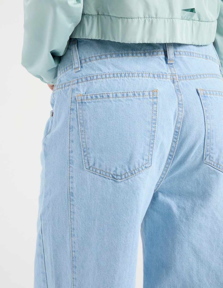 Jeans relaxed wide leg cintura baja para mujer 5