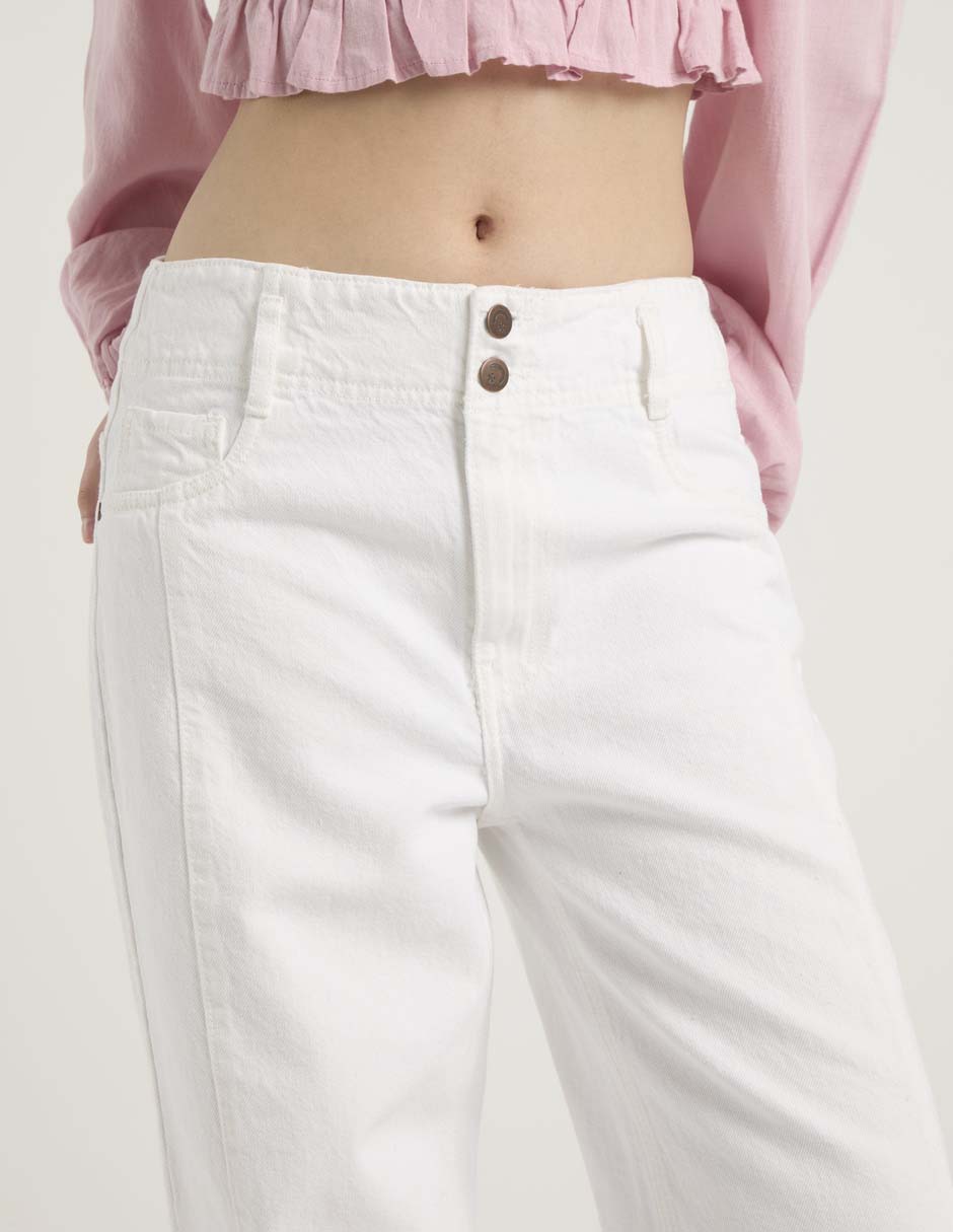 Jeans amplio cintura baja para mujer 4