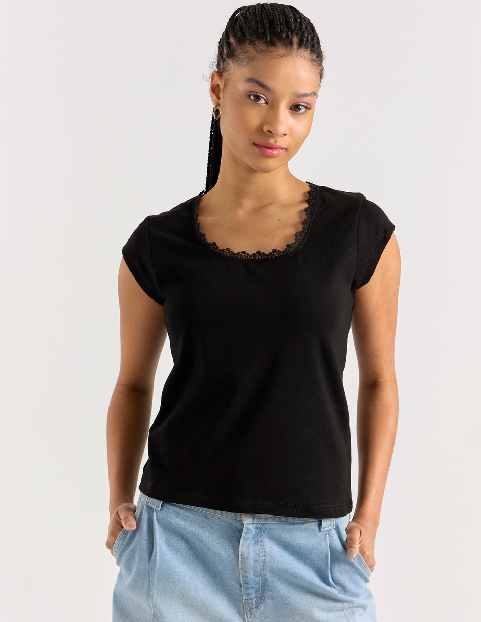 Blusa manga corta para mujer