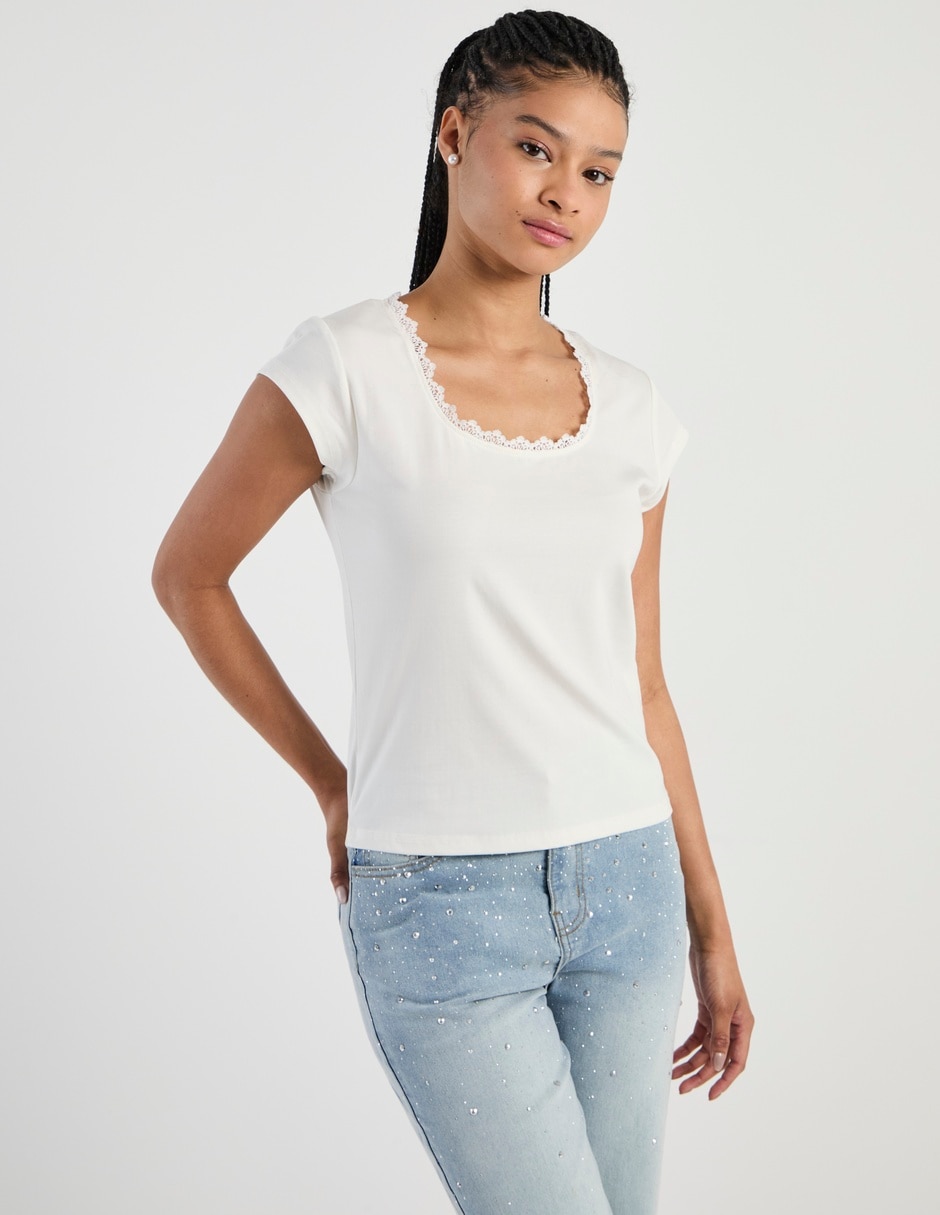 Blusa manga corta para mujer