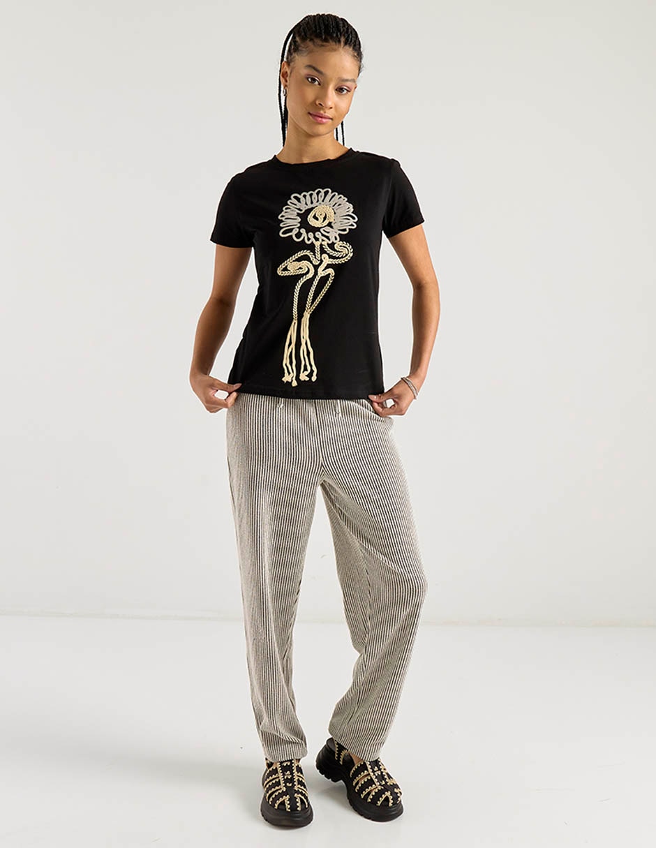 Playera manga corta cuello redondo para mujer 3