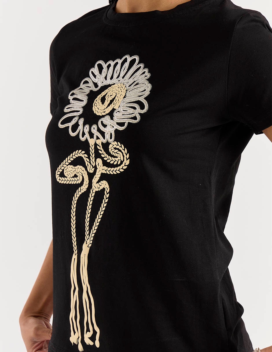 Playera manga corta cuello redondo para mujer 5