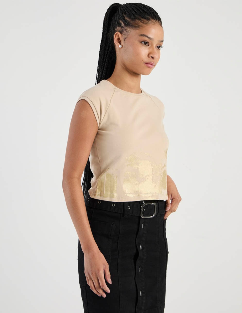 Playera manga corta cuello redondo para mujer 2