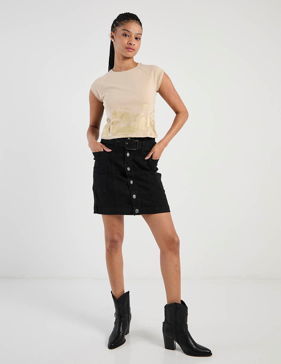 Playera manga corta cuello redondo para mujer 3