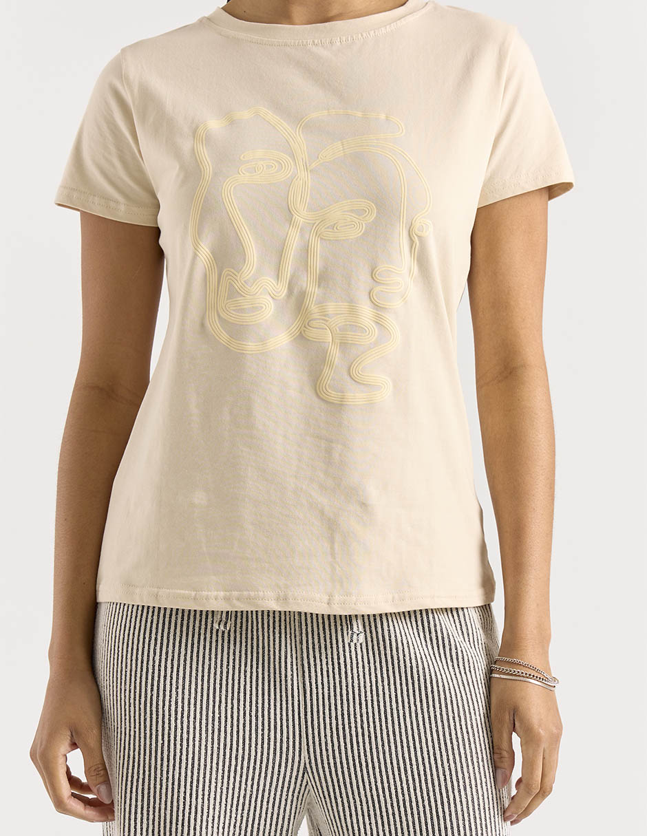 Playera manga corta cuello redondo para mujer 5