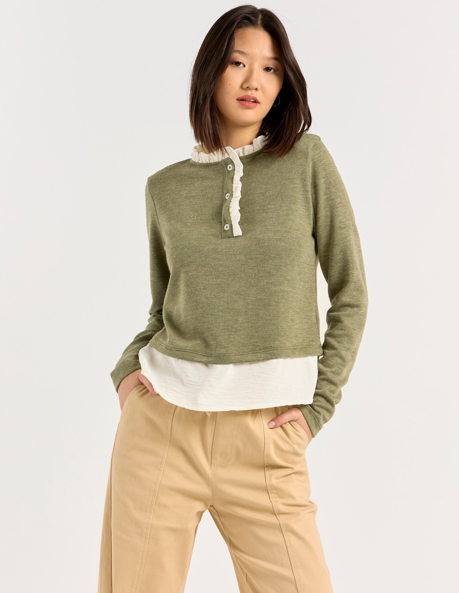 Suéter cuello mao para mujer