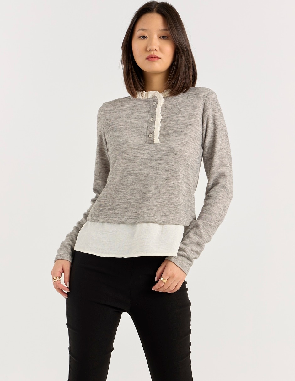 Suéter cuello mao para mujer