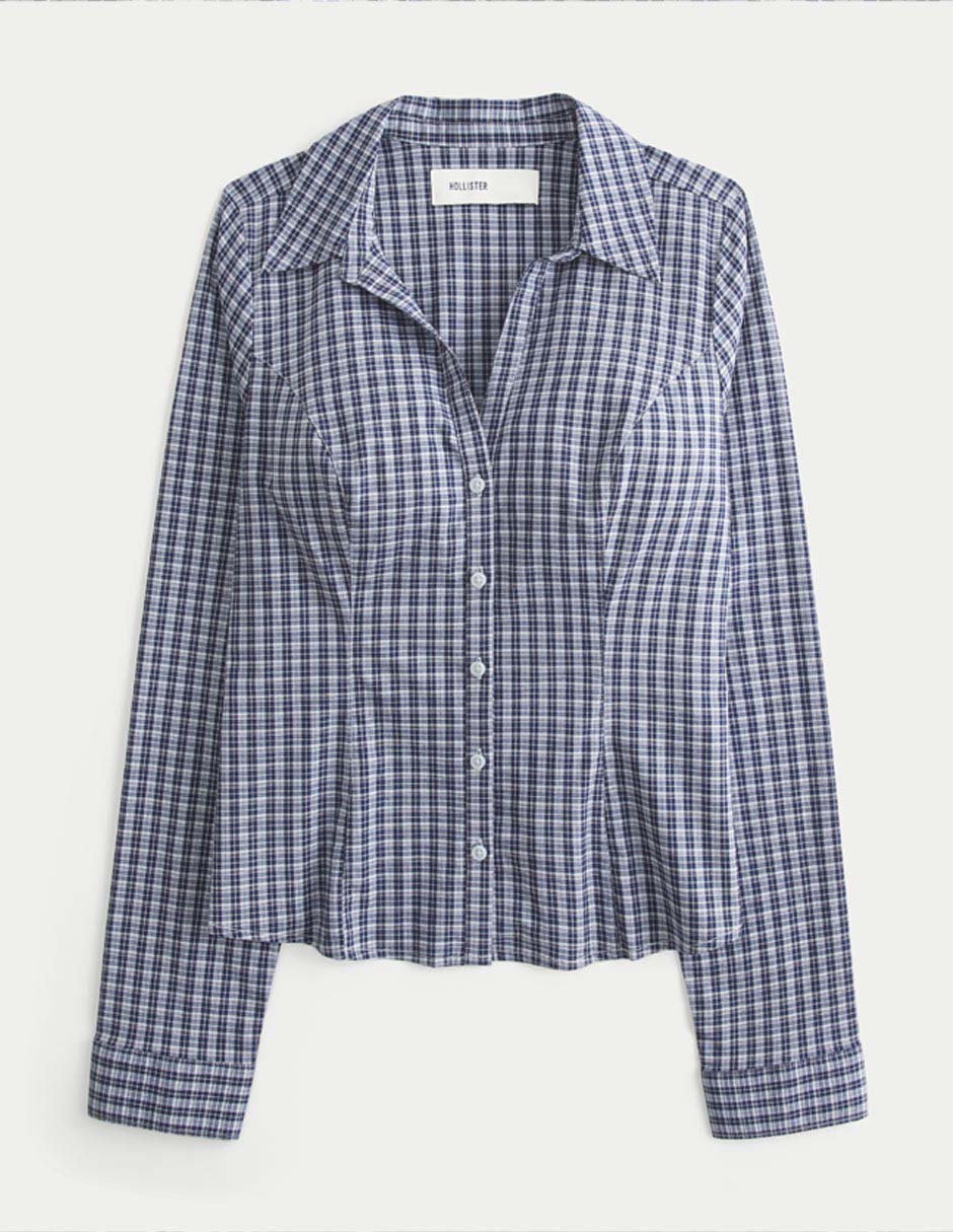 Blusa camisera manga larga para mujer