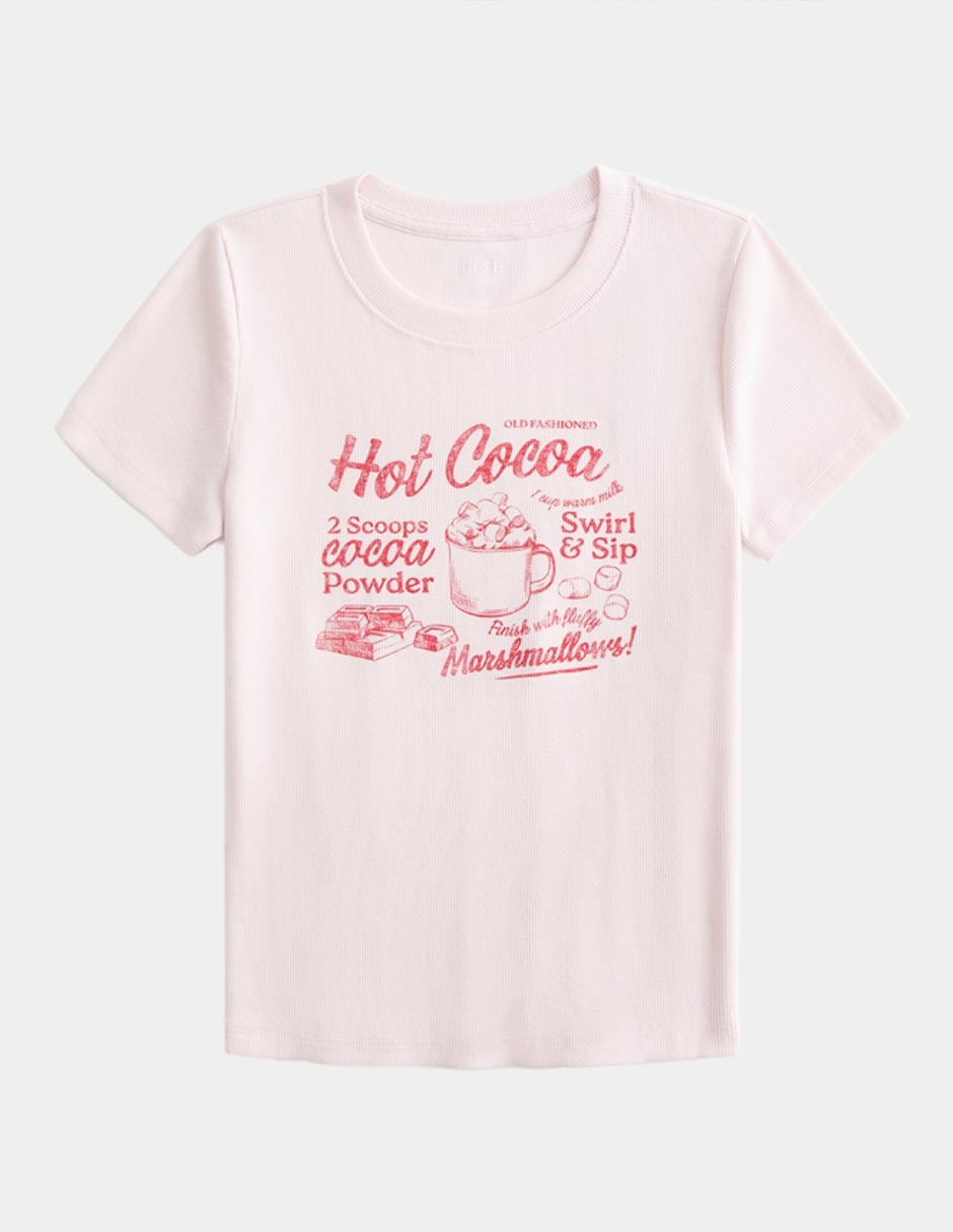 Playera manga corta cuello redondo para mujer