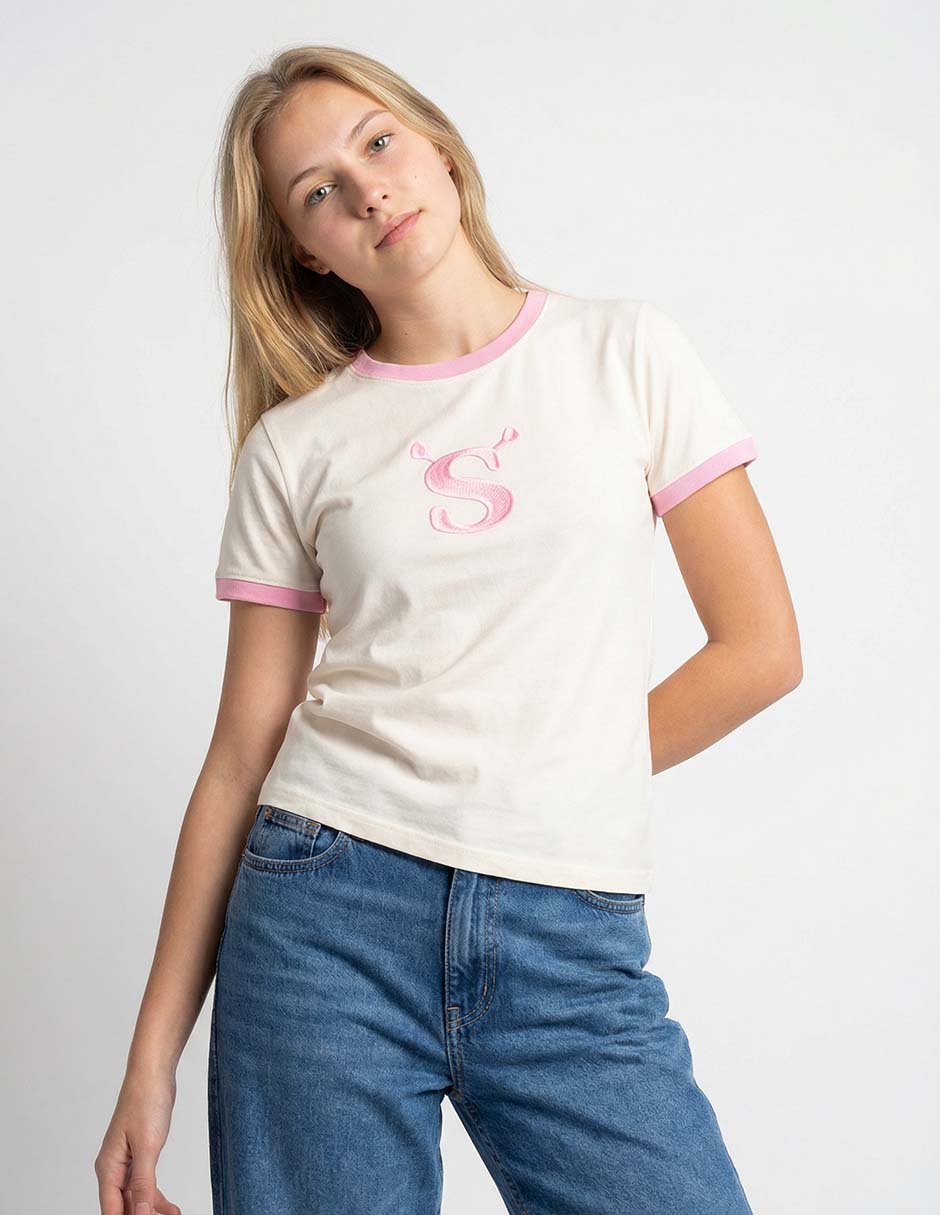 Playera manga corta Shrek cuello redondo para mujer