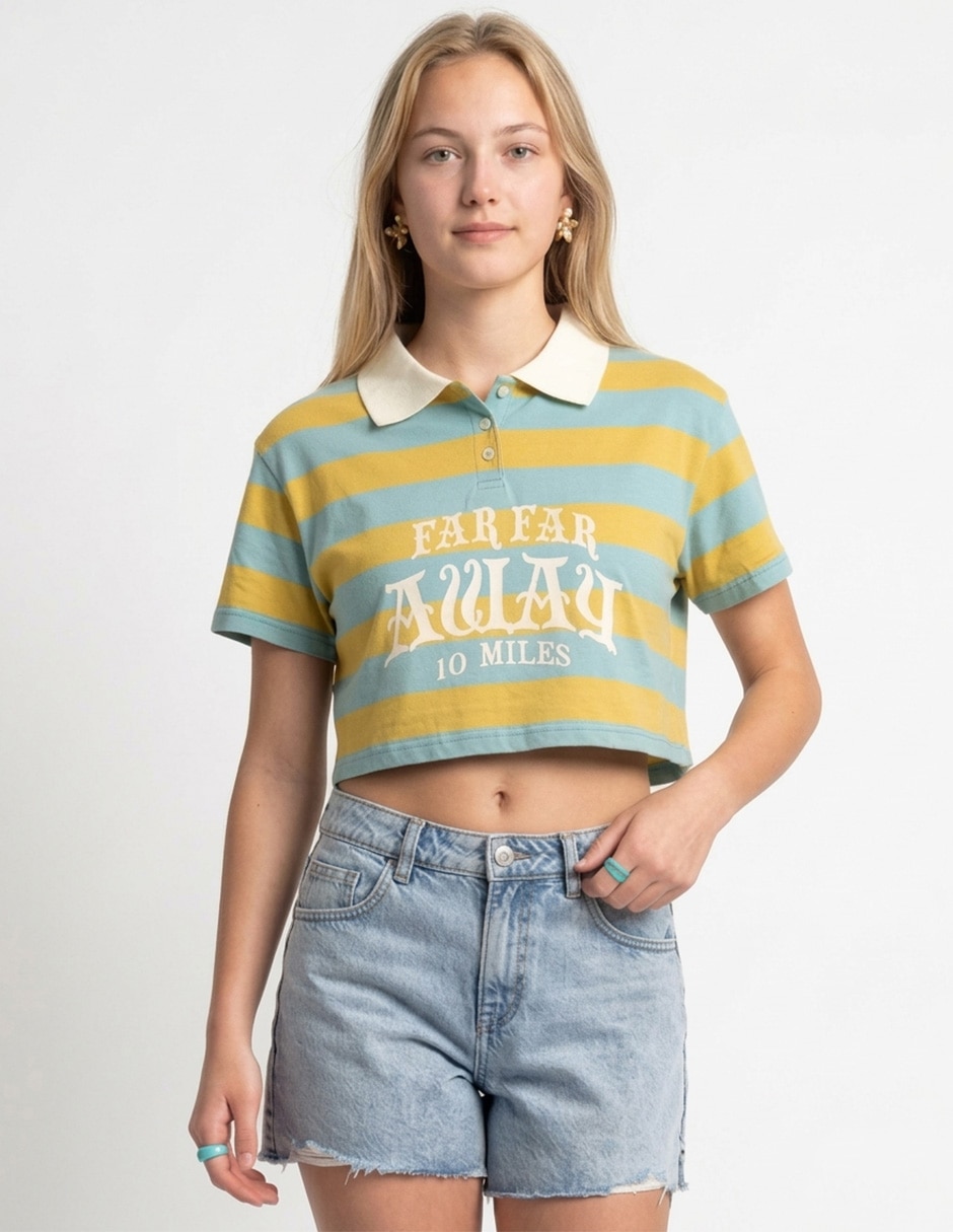 Playera manga corta Shrek cuello polo para mujer