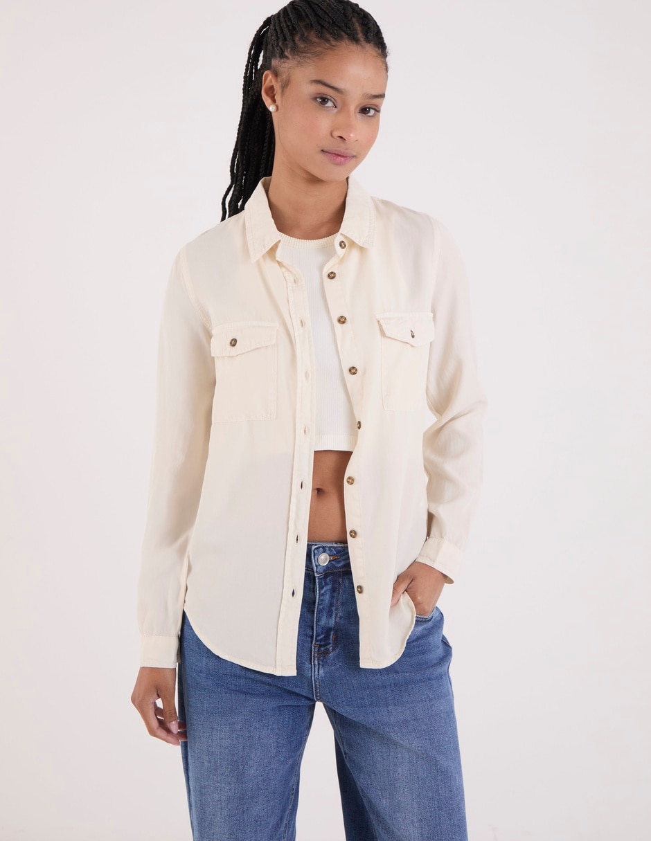 Blusa camisera manga larga para mujer 2