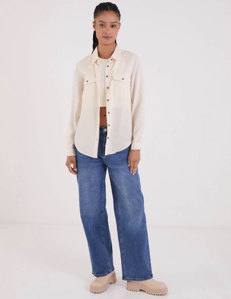 Blusa camisera manga larga para mujer 3