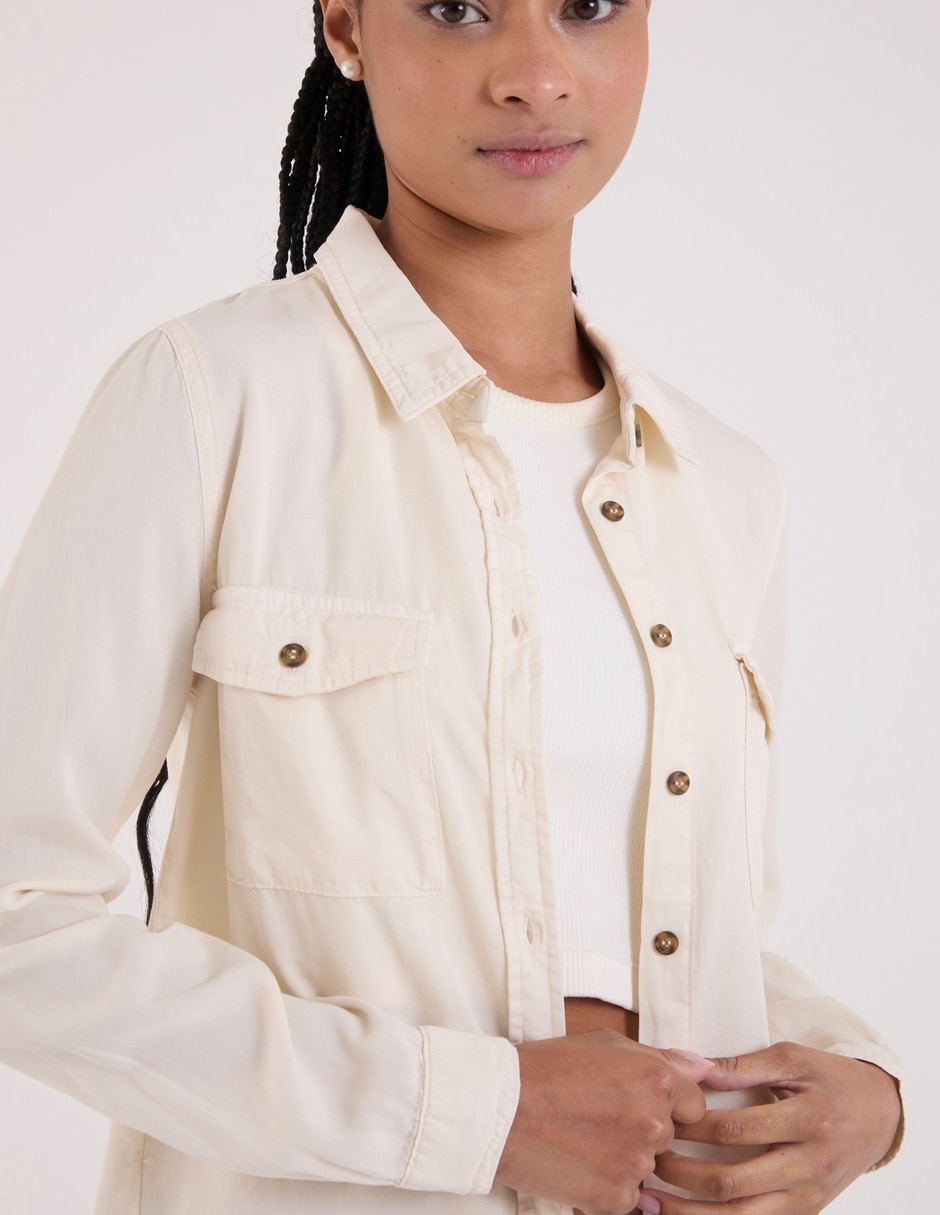 Blusa camisera manga larga para mujer 4