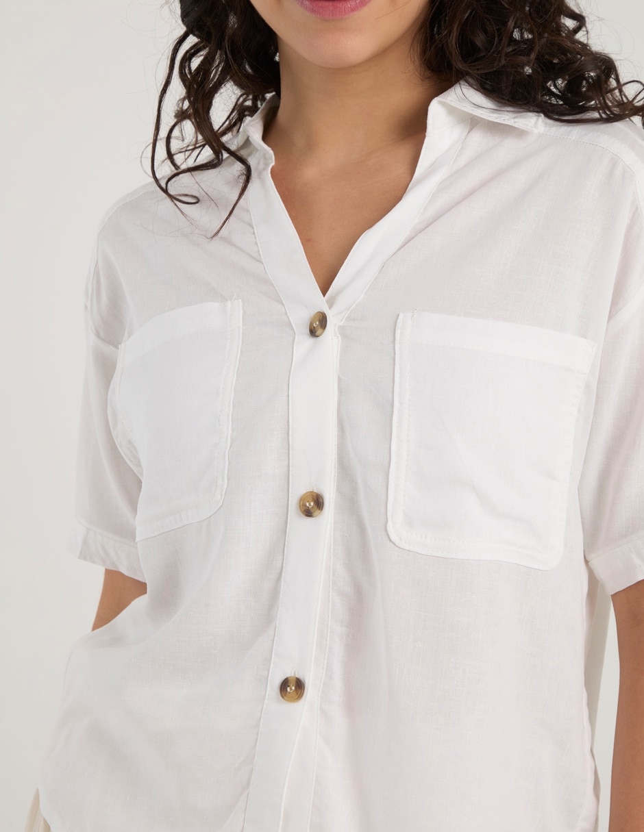 Blusa camisera manga al codo para mujer 5