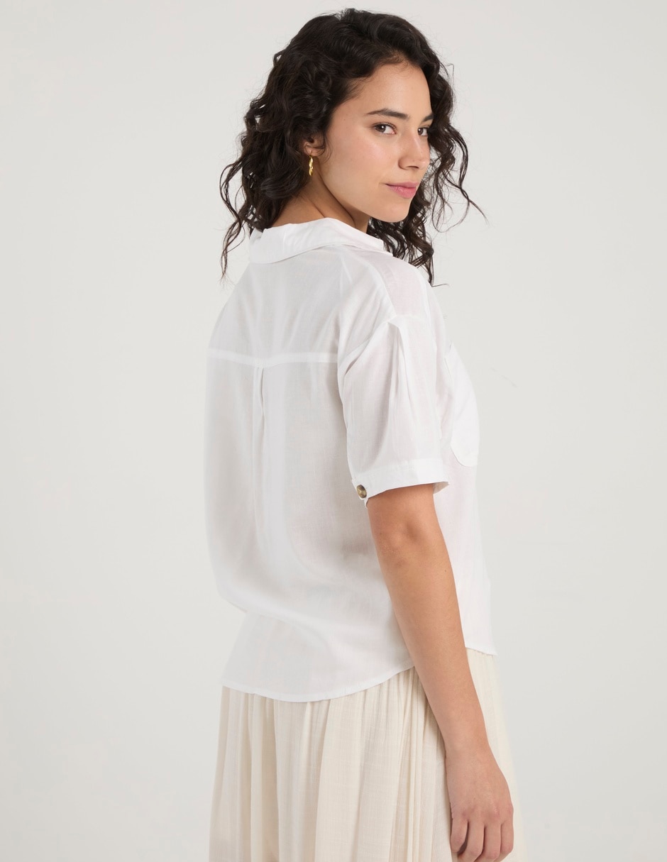 Blusa camisera manga al codo para mujer 6
