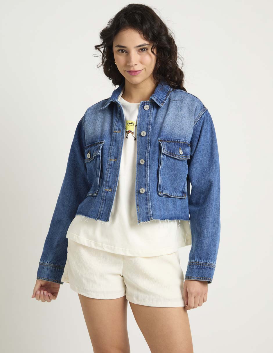 Chamarra denim de mezclilla para mujer