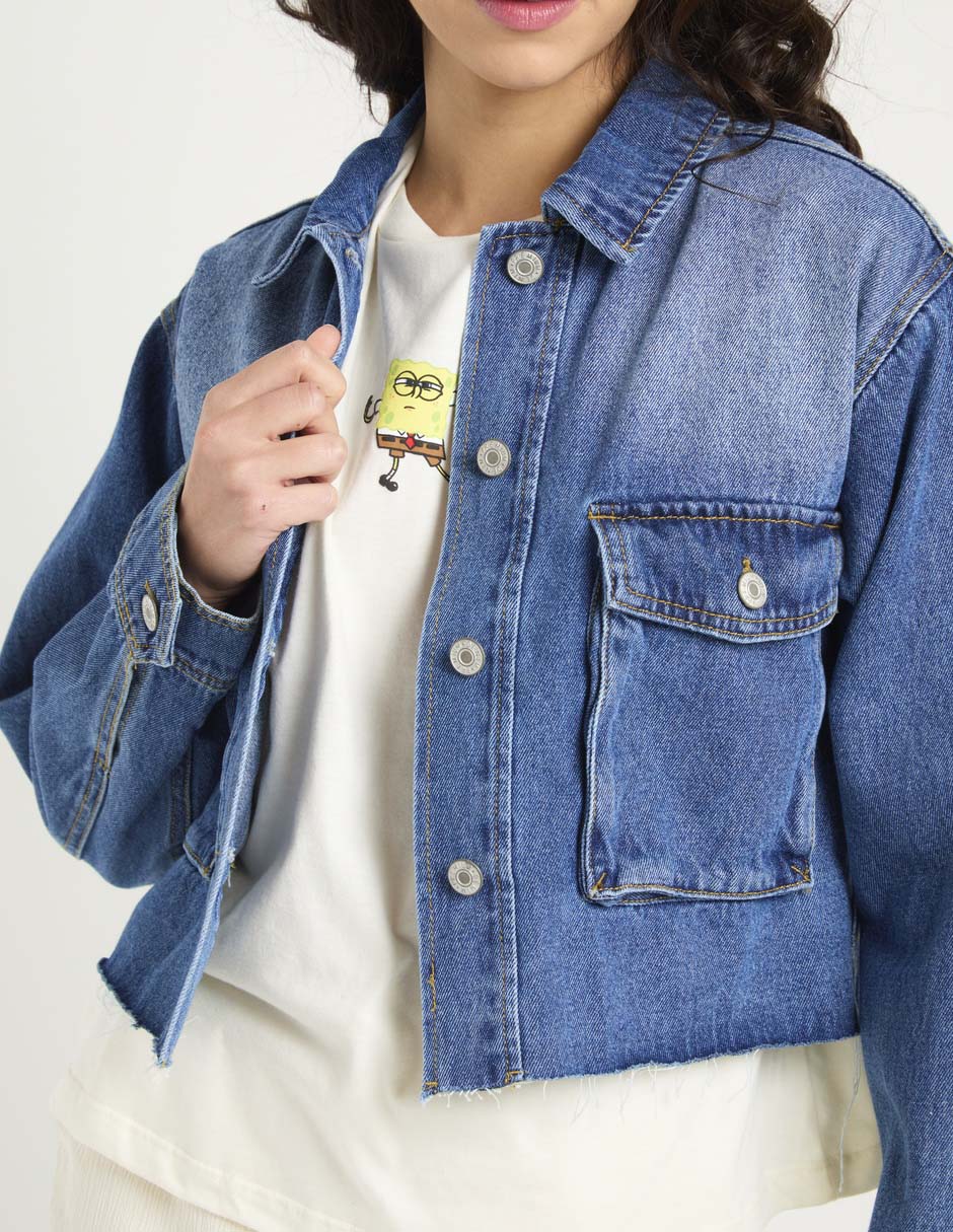 Chamarra denim de mezclilla para mujer 5