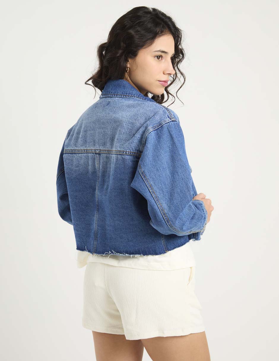 Chamarra denim de mezclilla para mujer 6