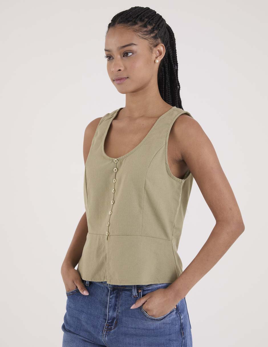 BLUSA COFFEE BEAN LTP2, G, VERDE OLIVO