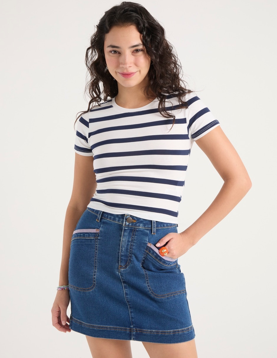 Playera manga corta cuello redondo para mujer 2