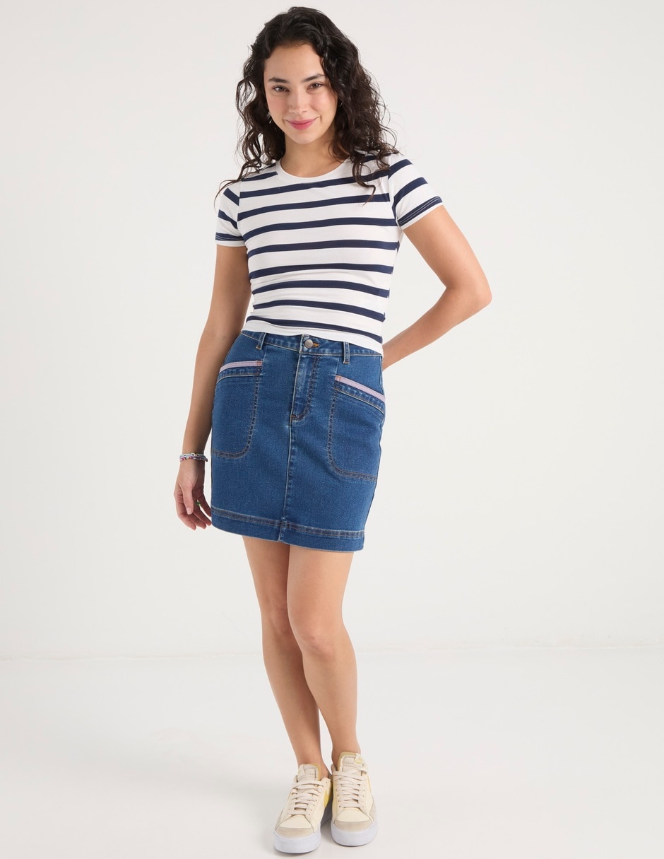 Playera manga corta cuello redondo para mujer 3