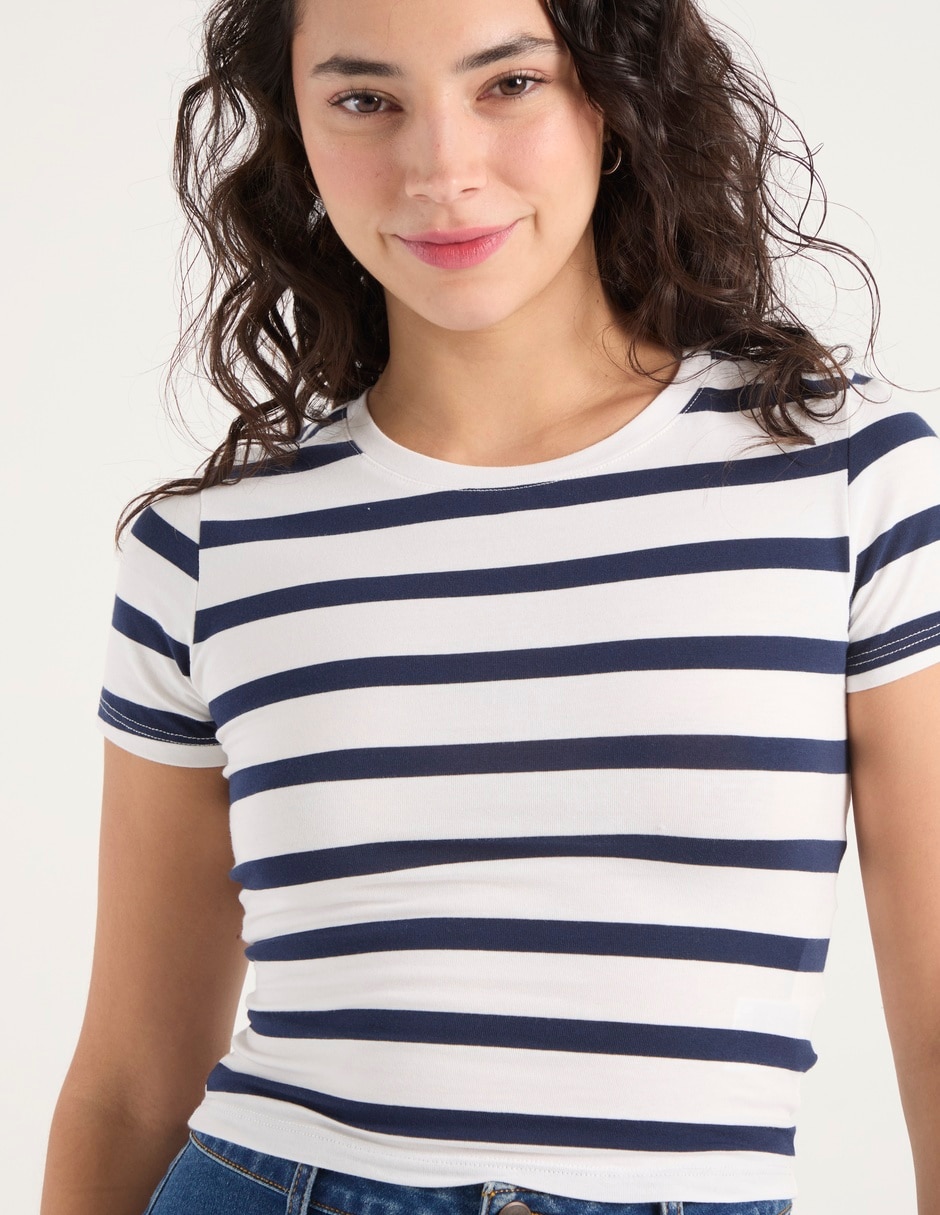 Playera manga corta cuello redondo para mujer 4
