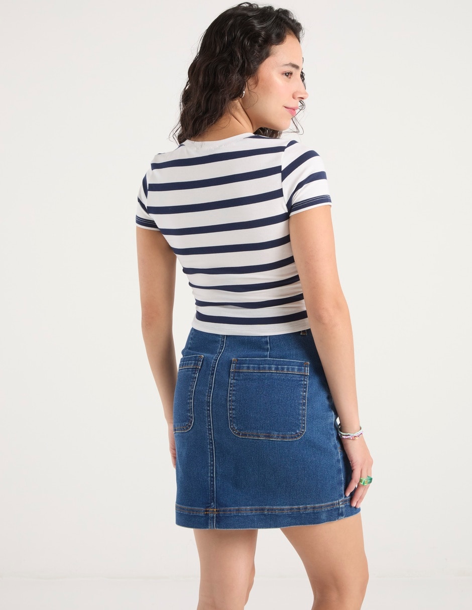 Playera manga corta cuello redondo para mujer 6