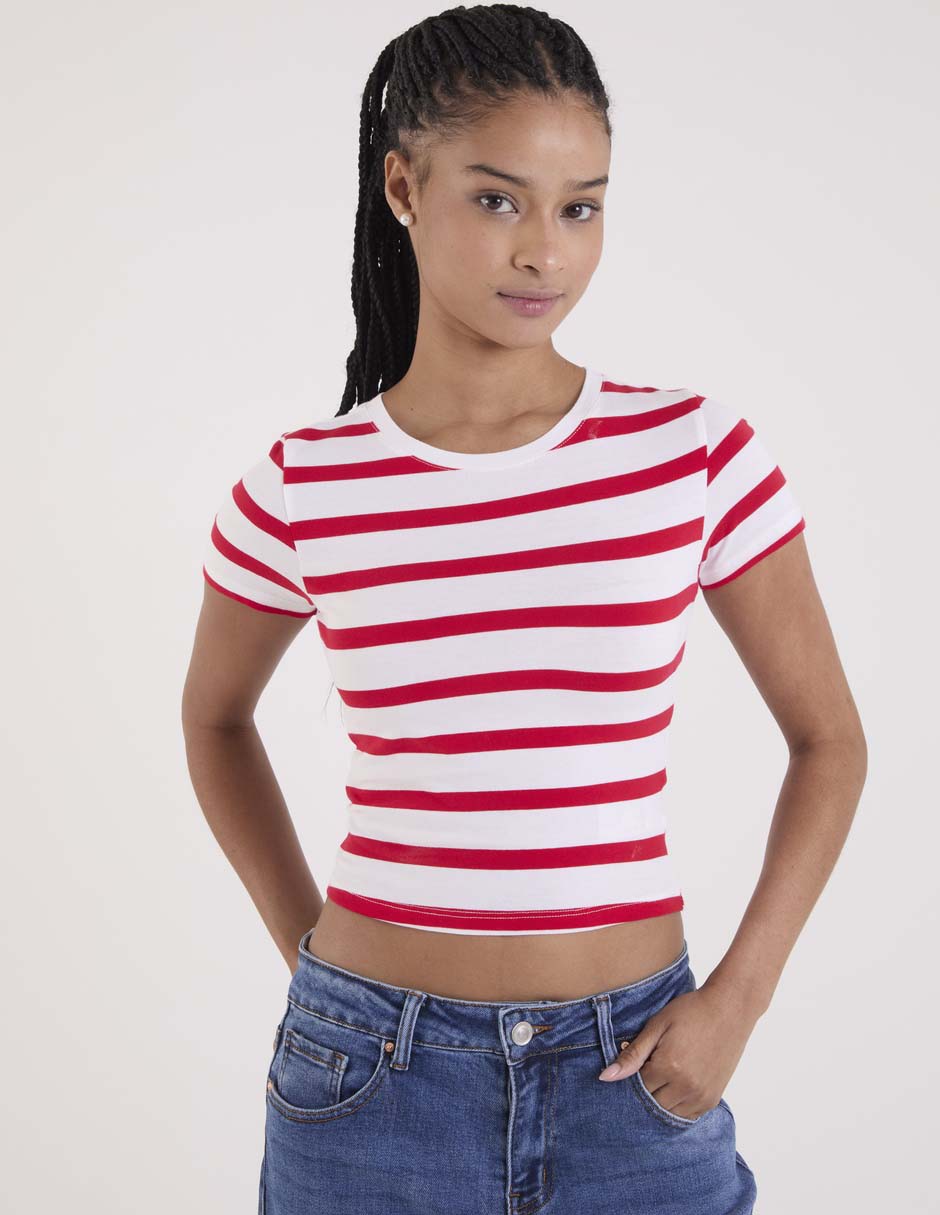 Playera manga corta Coffee Bean cuello redondo para mujer