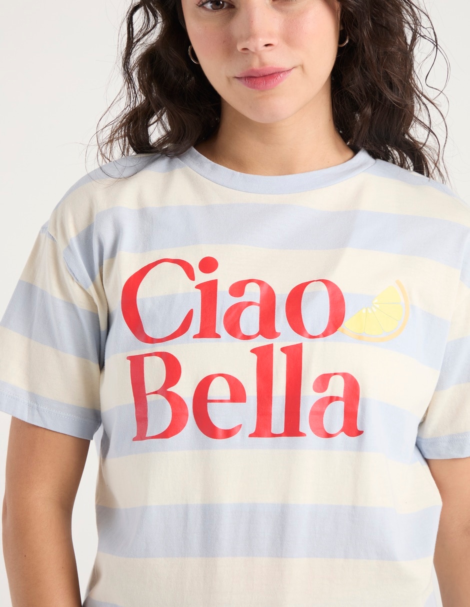 Playera manga corta cuello redondo para mujer 4