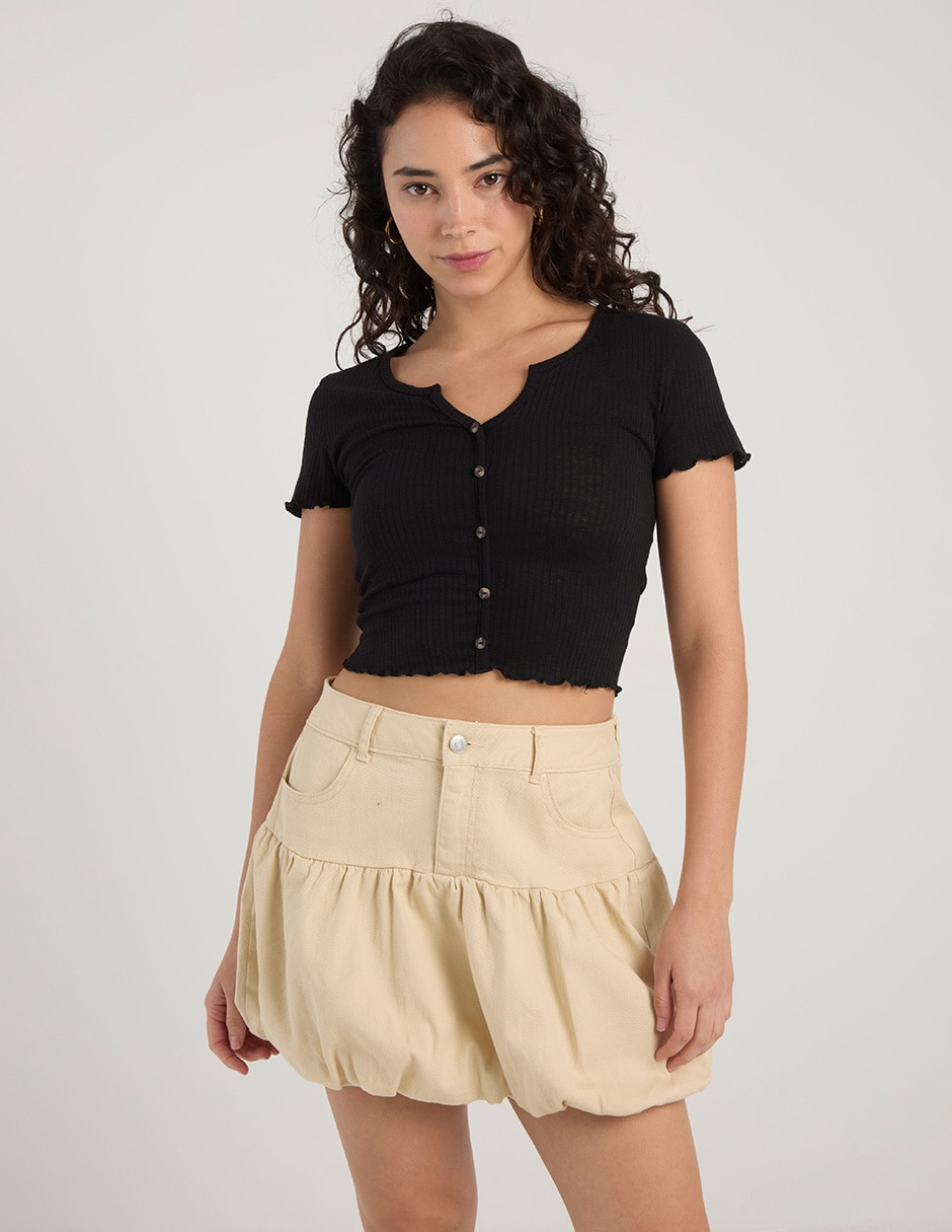 Falda mini a la cintura