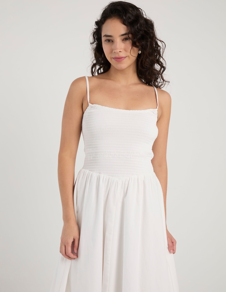 Vestido midi casual Coffee Bean para mujer