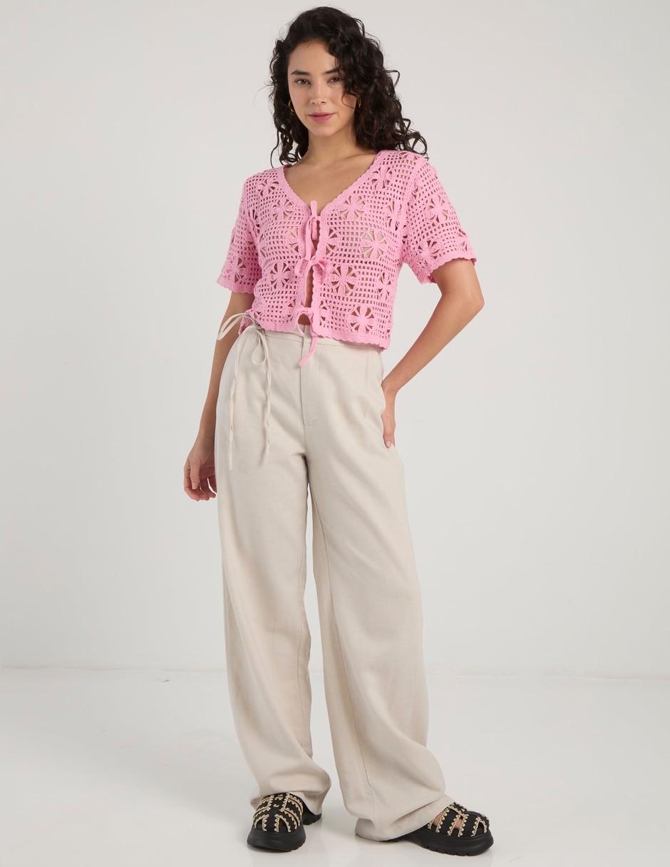 Pantalón relaxed Coffee Bean wide leg para mujer