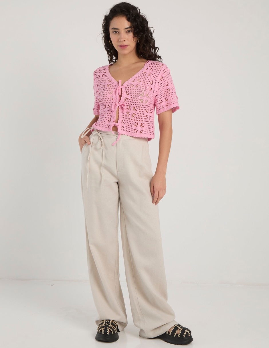 Pantalón relaxed Coffee Bean wide leg para mujer