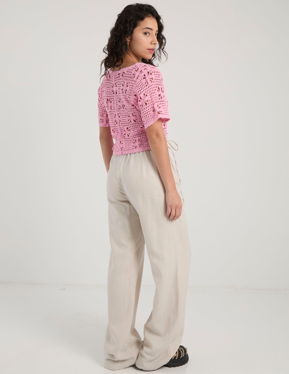 Pantalón relaxed Coffee Bean wide leg para mujer