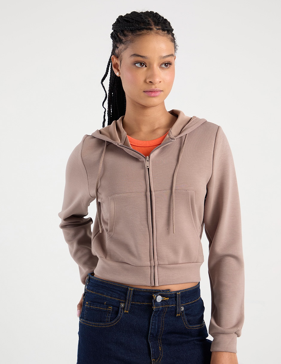 Sudadera con capucha y bolsa para mujer