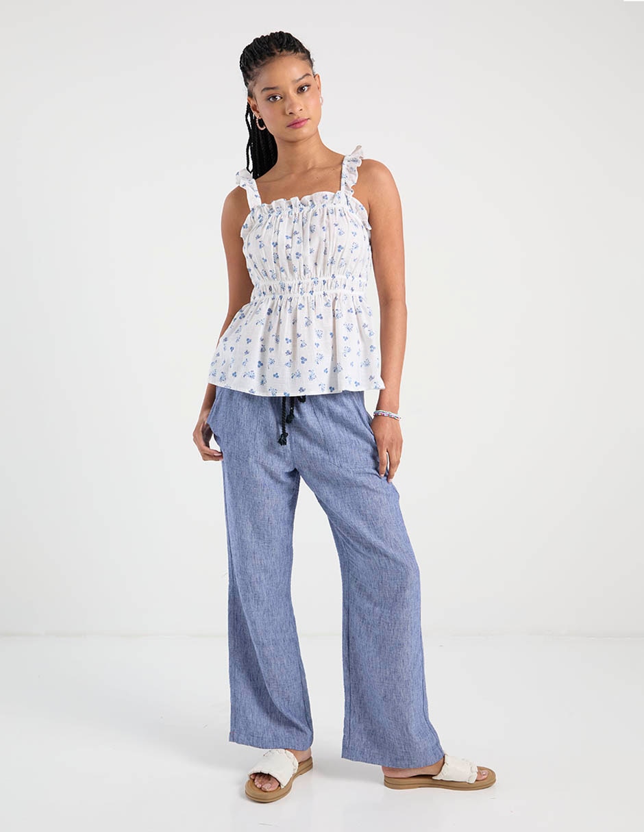 Pantalón pijamero relajado para mujer 2