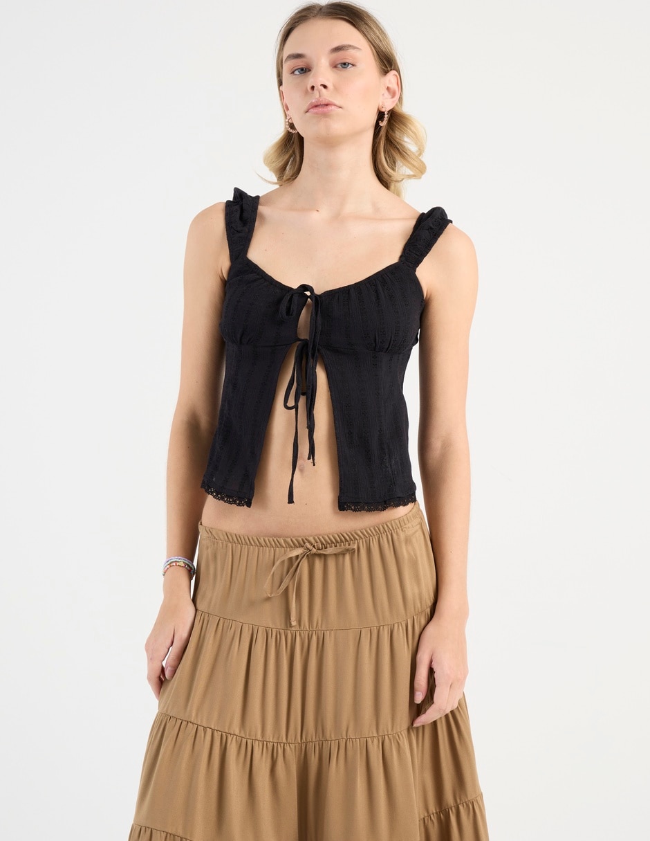 Top con escote medio tirante ancho