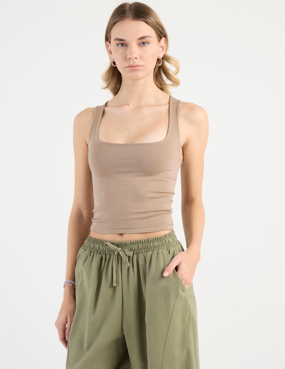 Top escote cuadrado tirante ancho