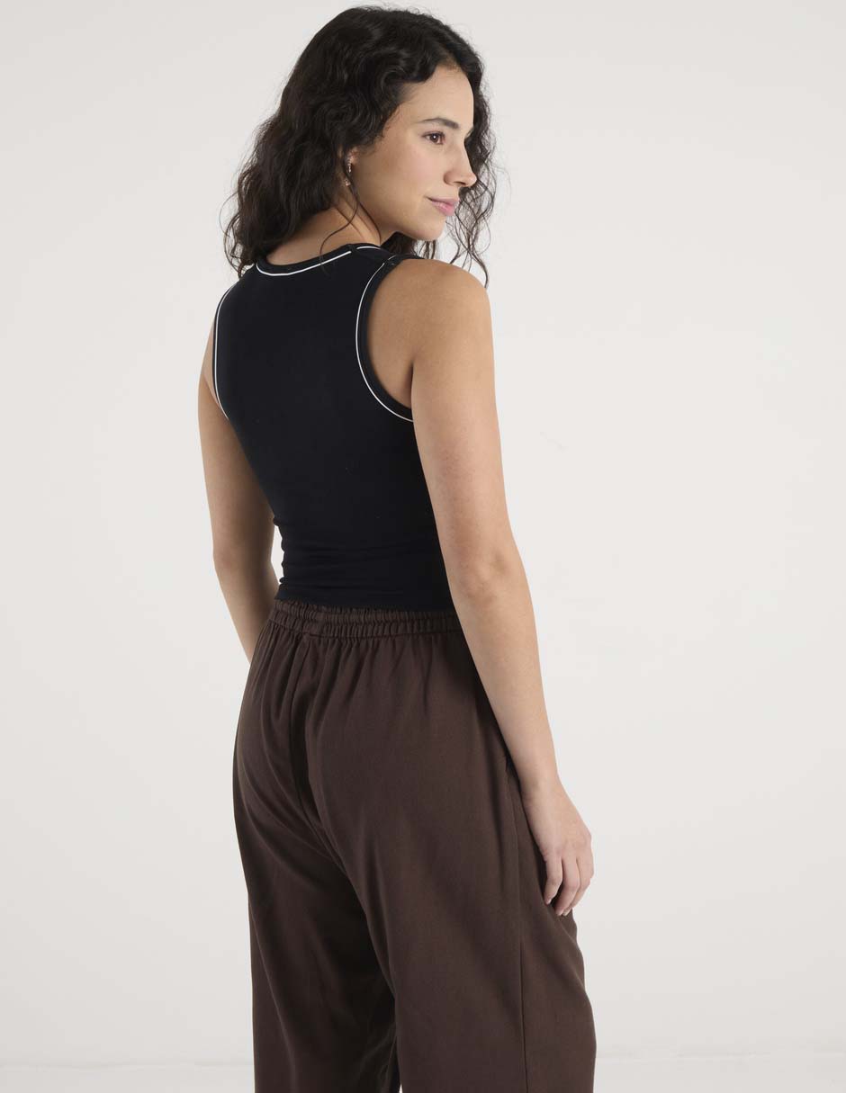 Top cuello redondo tirante ancho 6