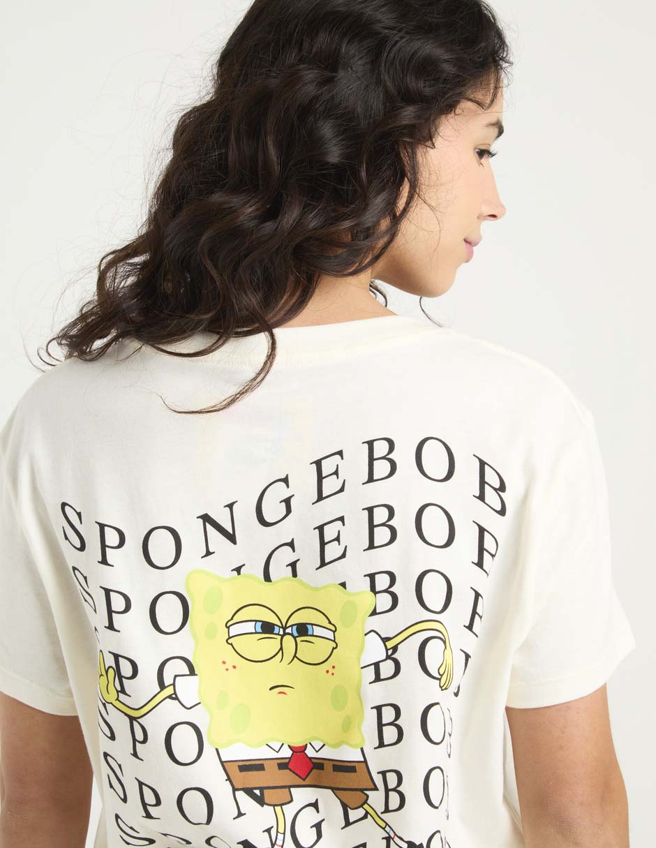 Playera manga corta Bob Esponja cuello redondo para mujer 5