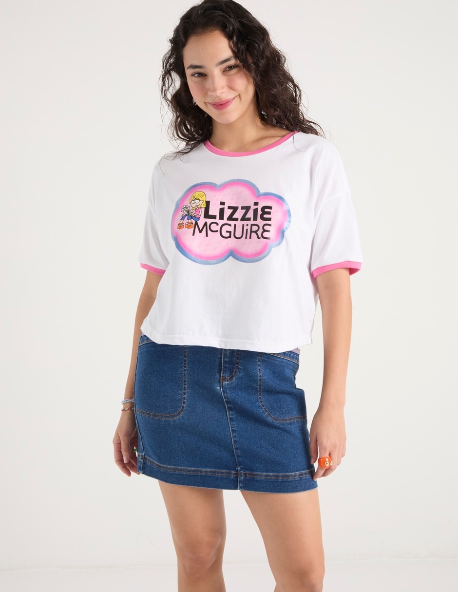 Playera manga corta Lizzie McGuire cuello redondo para mujer