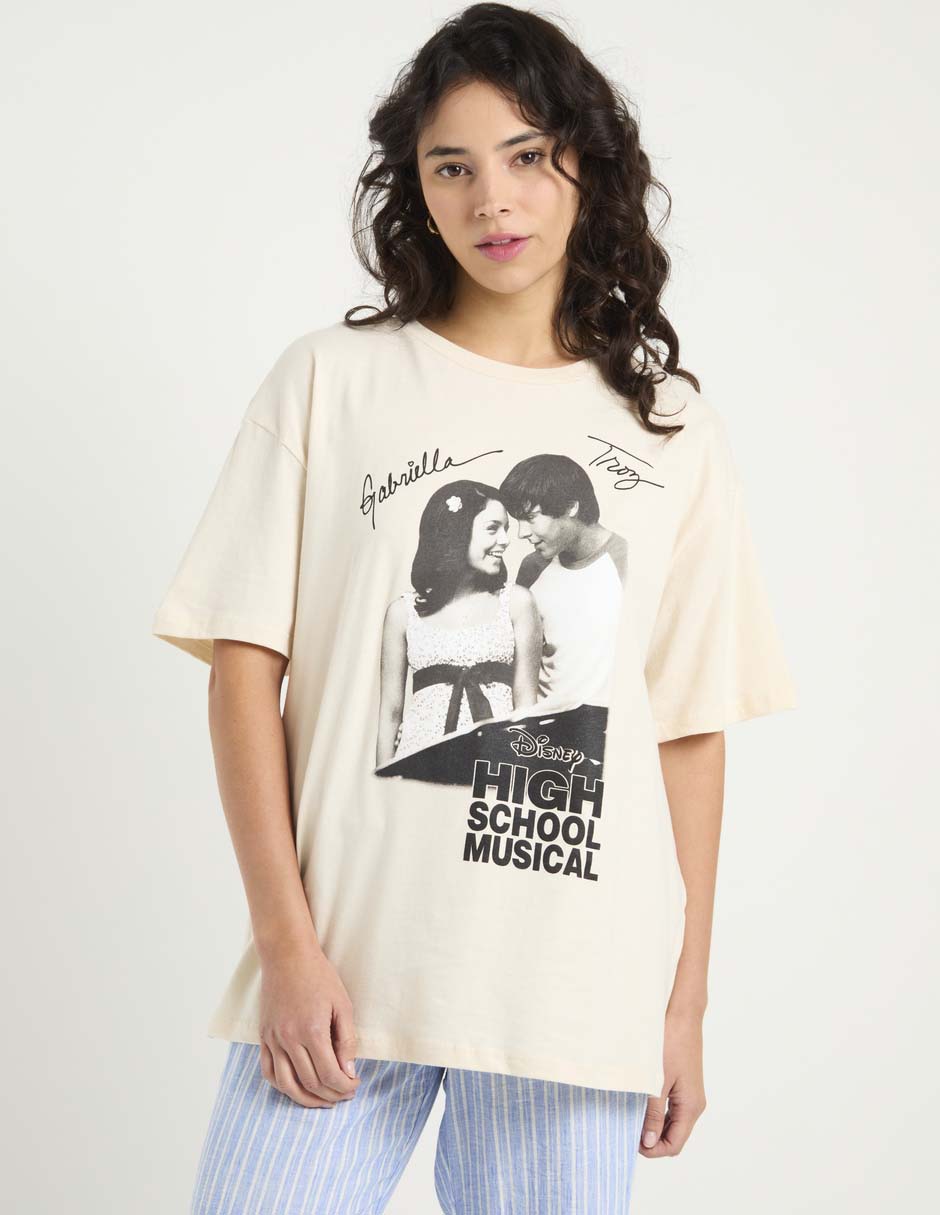 Playera manga corta High School Musical cuello redondo para mujer