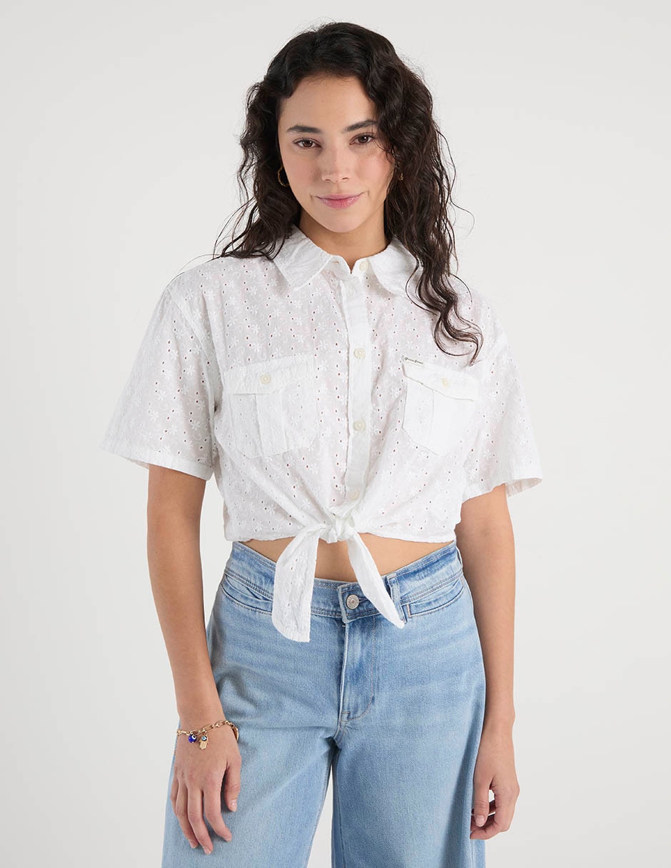 Top cuello camisero