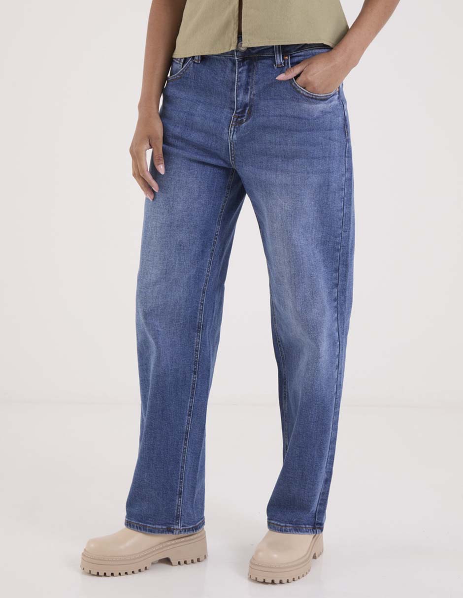 Jeans relaxed wide leg para mujer