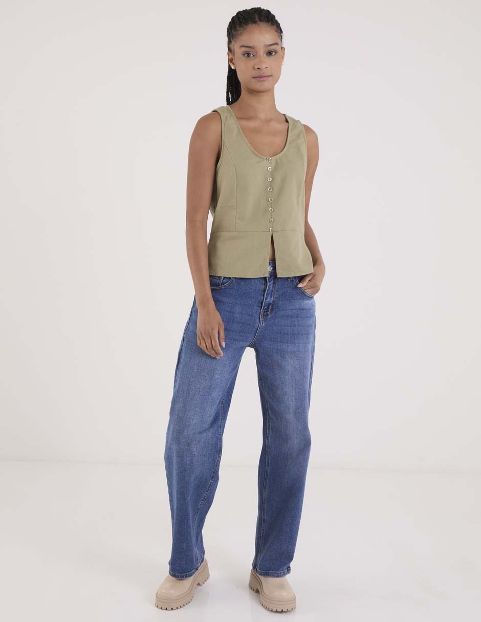 Jeans relaxed wide leg para mujer 2